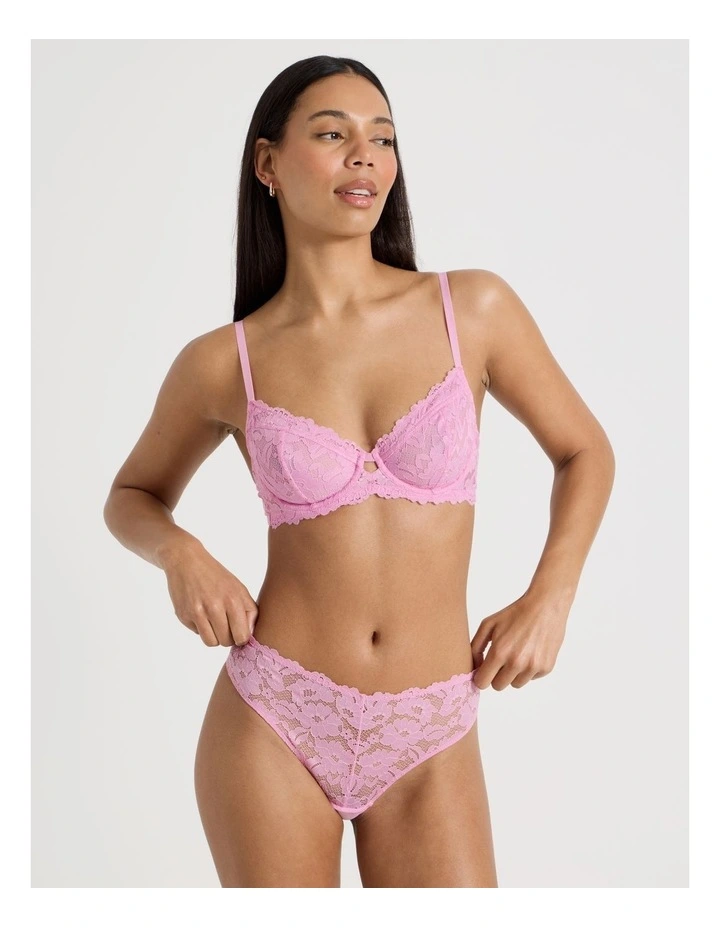 Lola Broderie Lace G-String in Pink image 5