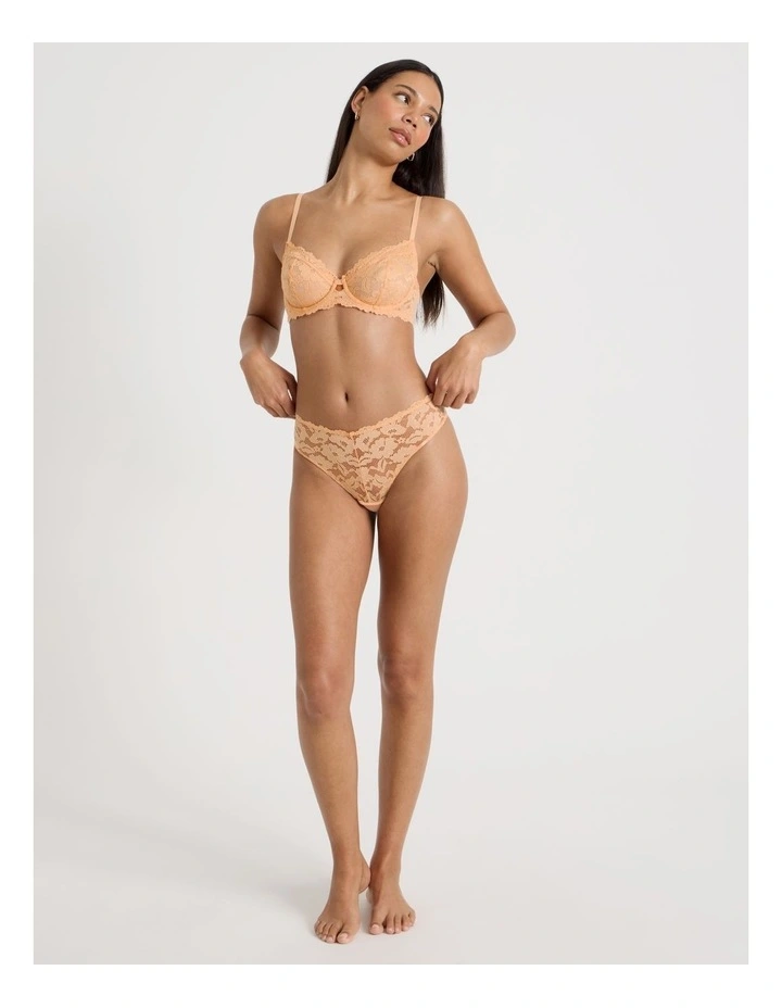 Lola Broderie Lace G-String in Apricot image 1
