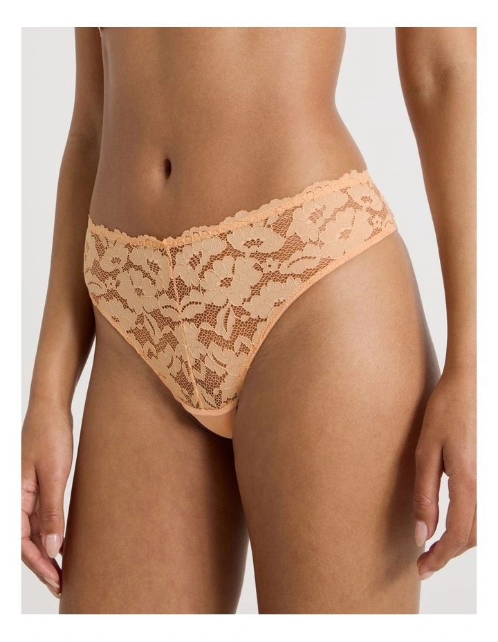 Lola Broderie Lace G-String in Apricot image 2