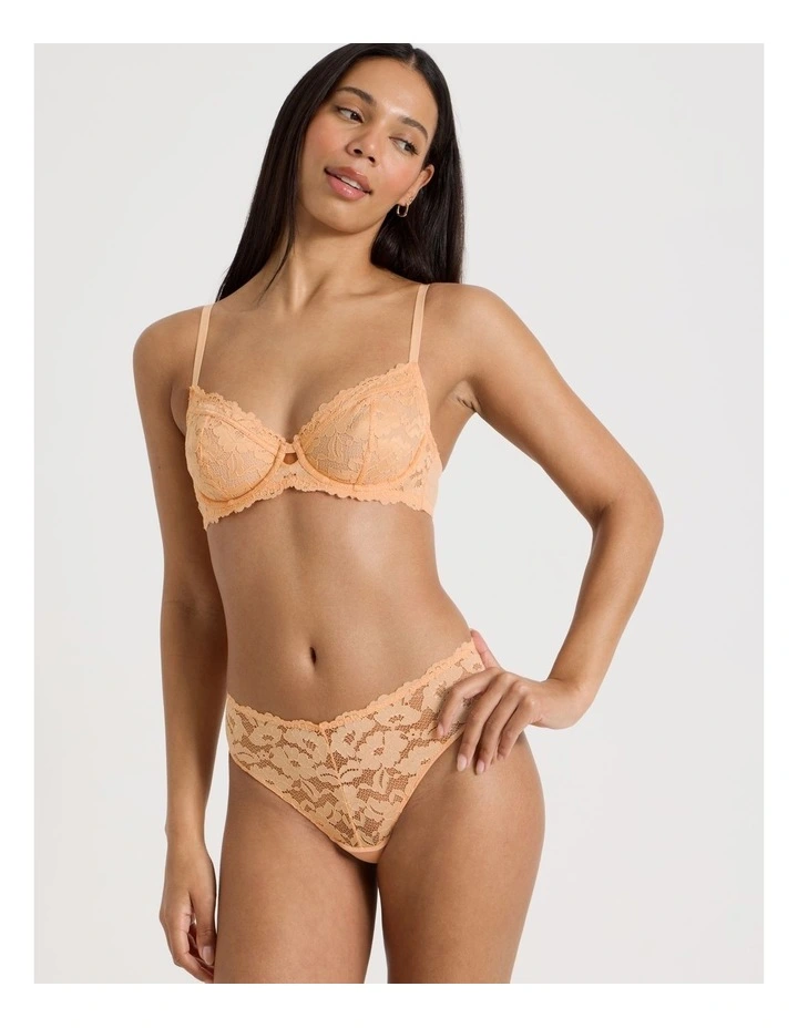Lola Broderie Lace G-String in Apricot image 3