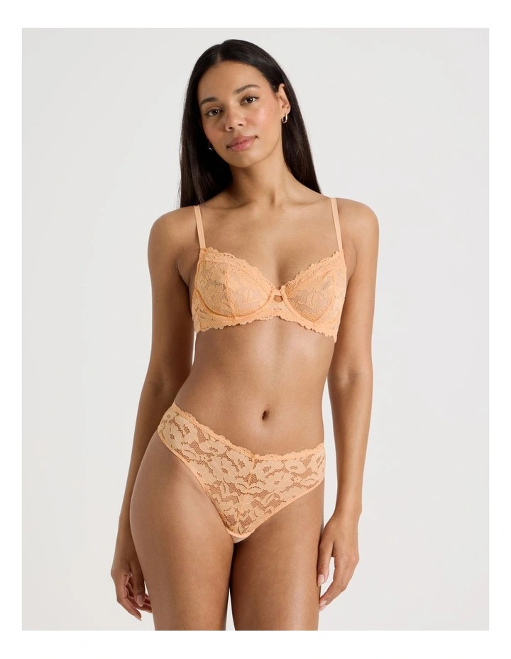 Lola Broderie Lace G-String in Apricot image 4