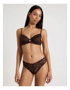 Lola Broderie Lace G-String in Chocolate
