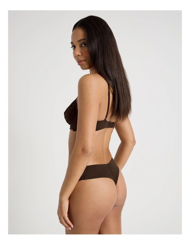 Lola Broderie Lace G-String in Chocolate image 5
