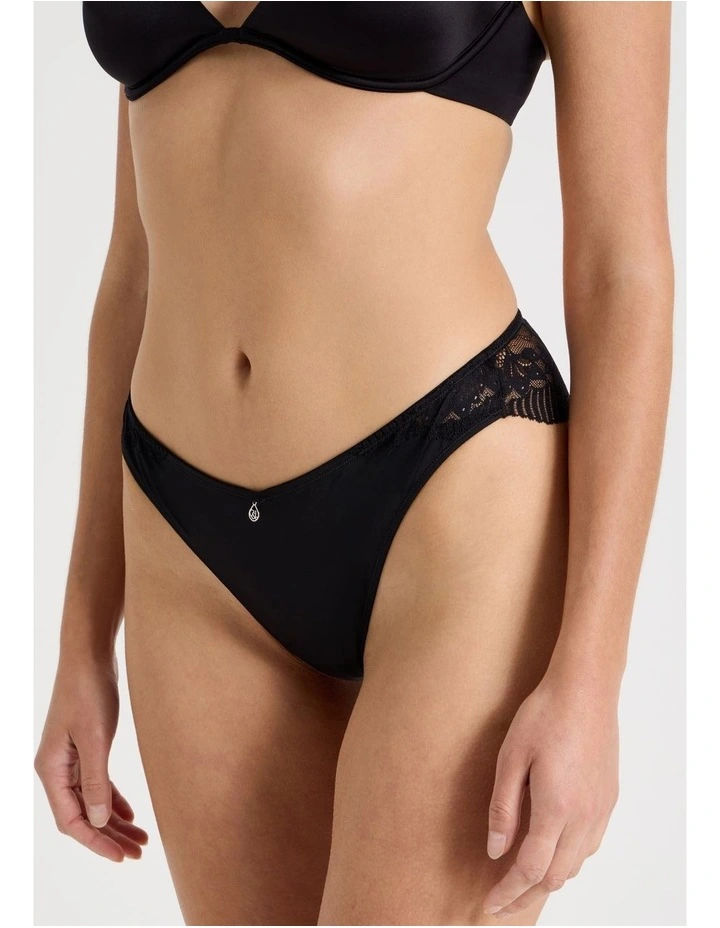 Captivate Luxe Micro & Lace Brazilian in Black image 1