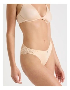 Captivate Luxe Micro & Lace Brazilian in Beige