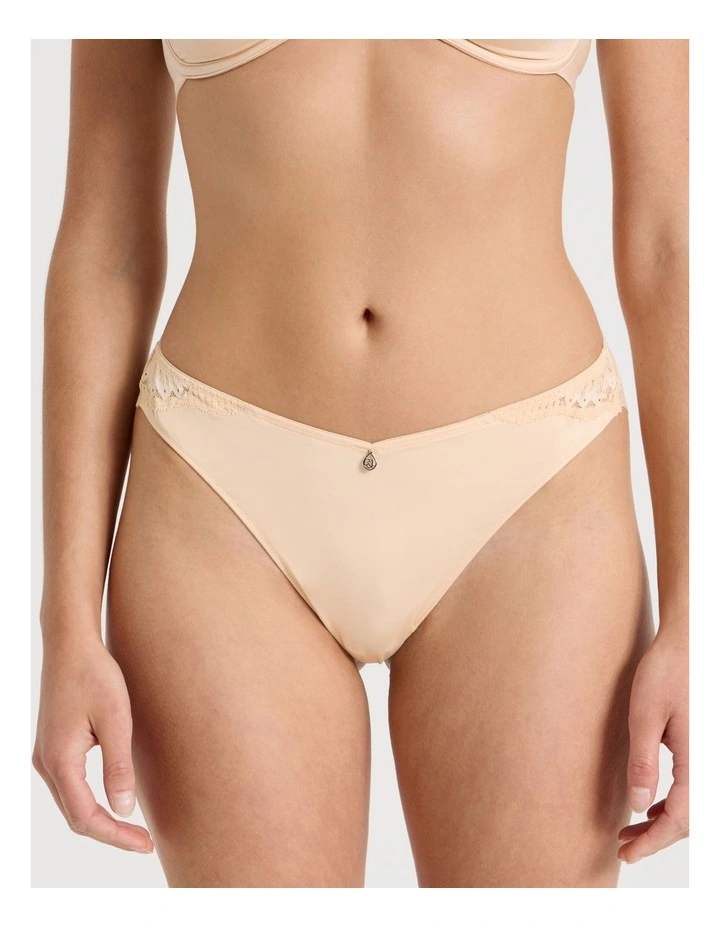 Captivate Luxe Micro & Lace Brazilian in Beige image 4