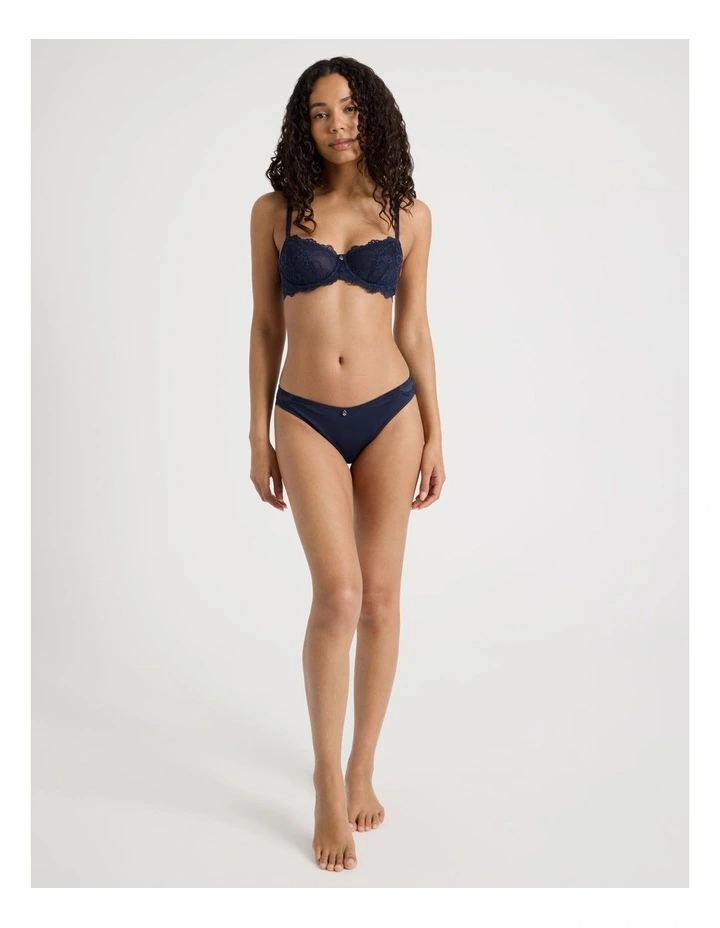 Captivate Luxe Micro & Lace Brazilian in Navy image 2