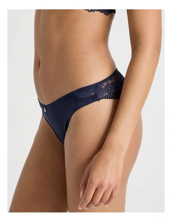 Captivate Luxe Micro & Lace Brazilian in Navy image 4