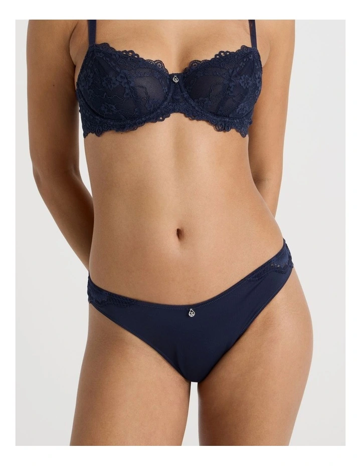 Captivate Luxe Micro & Lace Brazilian in Navy image 5