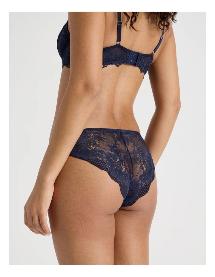 Captivate Luxe Micro & Lace Brazilian in Navy image 6