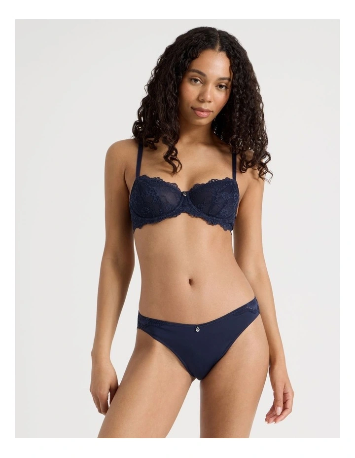 Captivate Luxe Micro & Lace Brazilian in Navy image 7