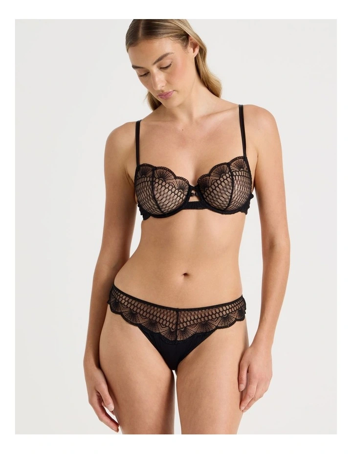 Embroidery G-String in Black image 1