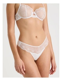 Embroidery G-String in White