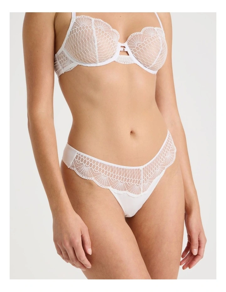 Embroidery G-String in White image 1