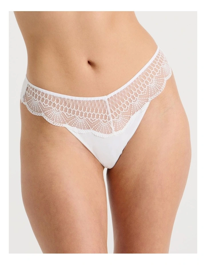 Embroidery G-String in White image 3