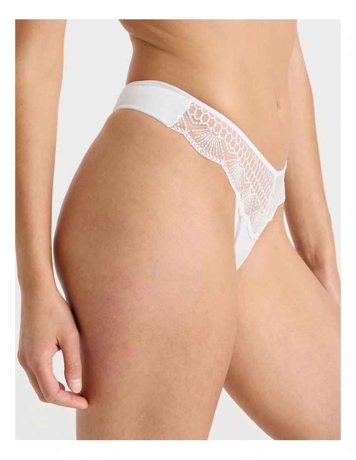 Embroidery G-String in White image 4