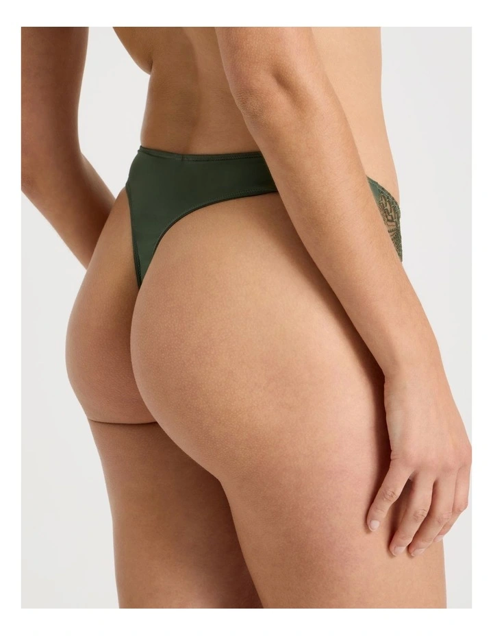 Embroidery G-String in Green image 5