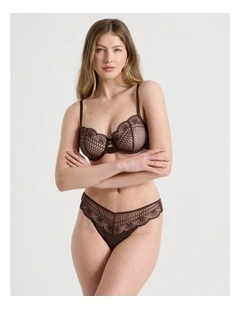 Embroidery G-String in Black