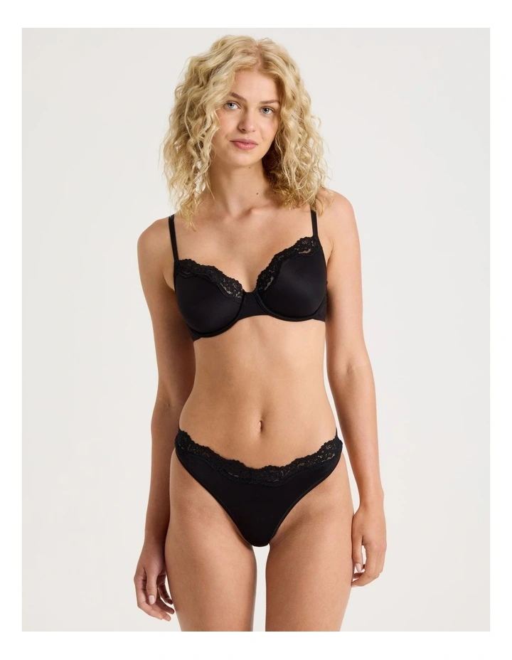 Cheeky Lace G-String in Black image 2