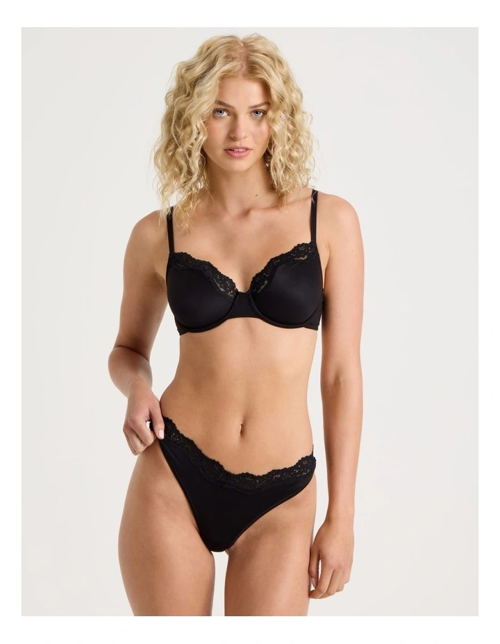 Cheeky Lace G-String in Black image 5