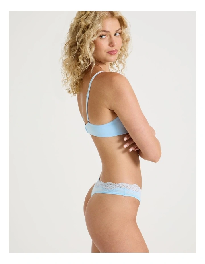 Cheeky Lace G-String in Blue image 2