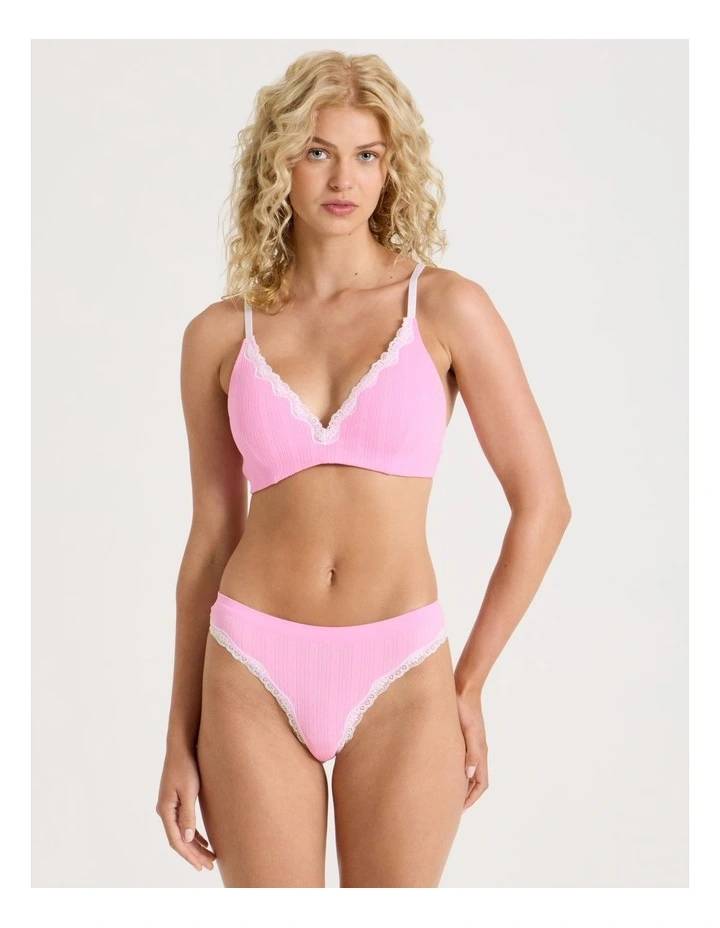 Lola Seamless Pointelle G-String in Pink image 3