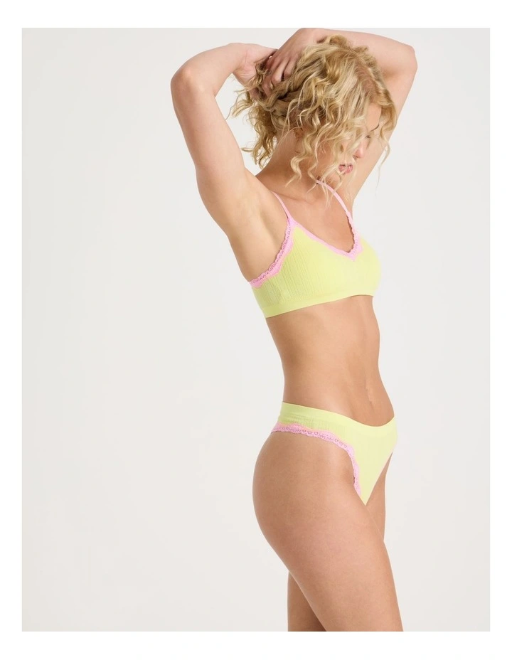 Lola Seamless Pointelle G-String in Yellow image 3