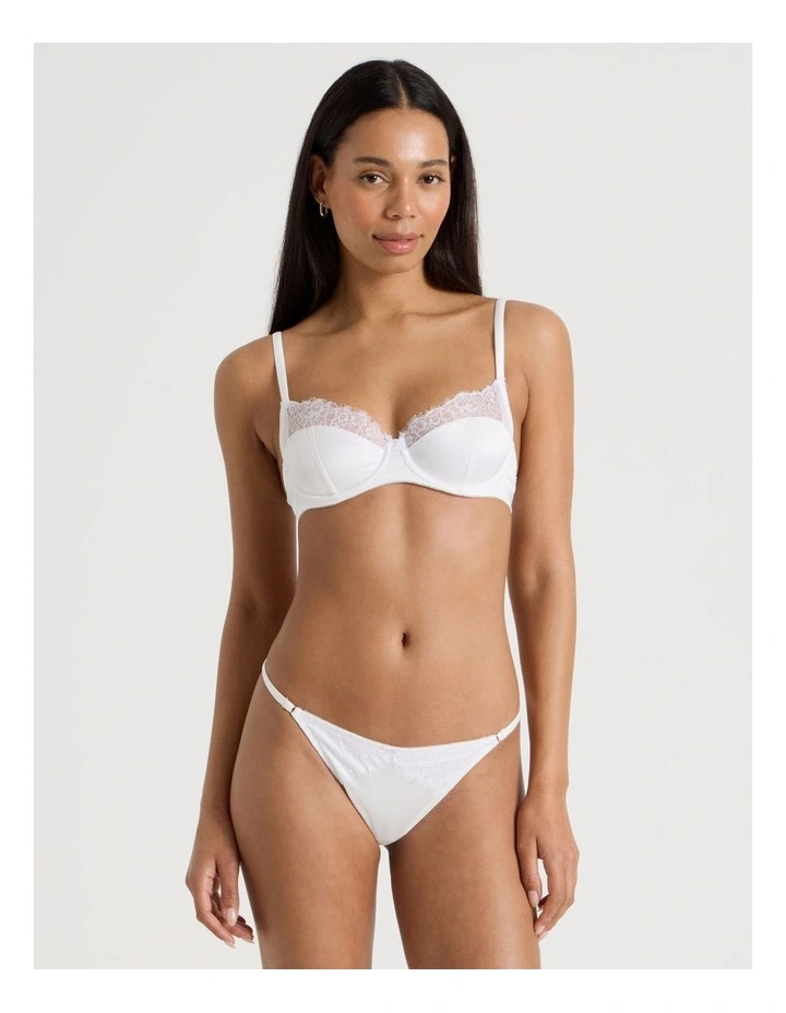 The Vow Satin & Lace G-String in Ivory image 1