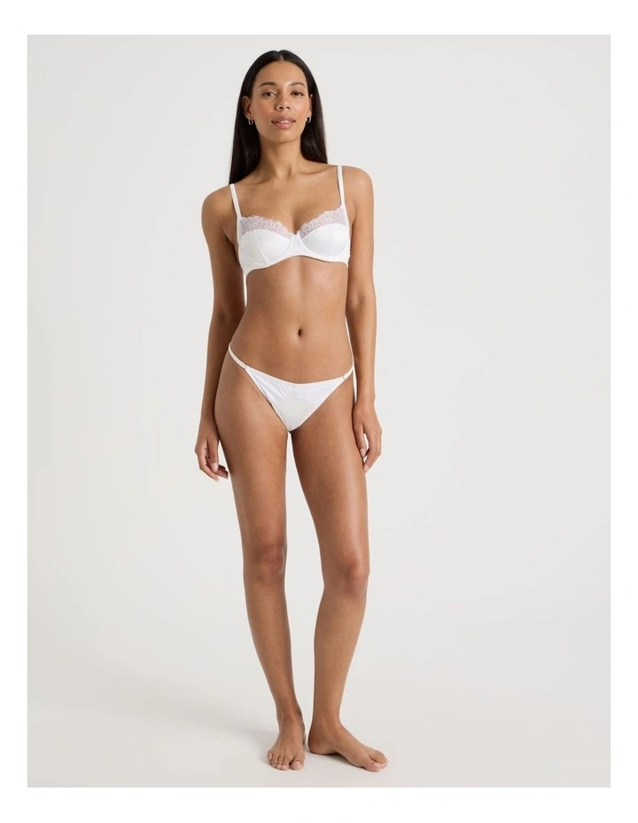 The Vow Satin & Lace G-String in Ivory image 2