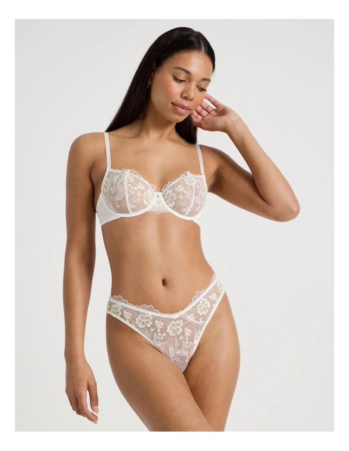 Embroidery Dainty G-String in White image 5