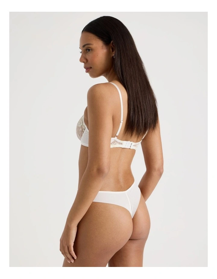Embroidery Dainty G-String in White image 6