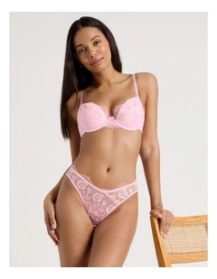 Embroidery Dainty G-String in Pink