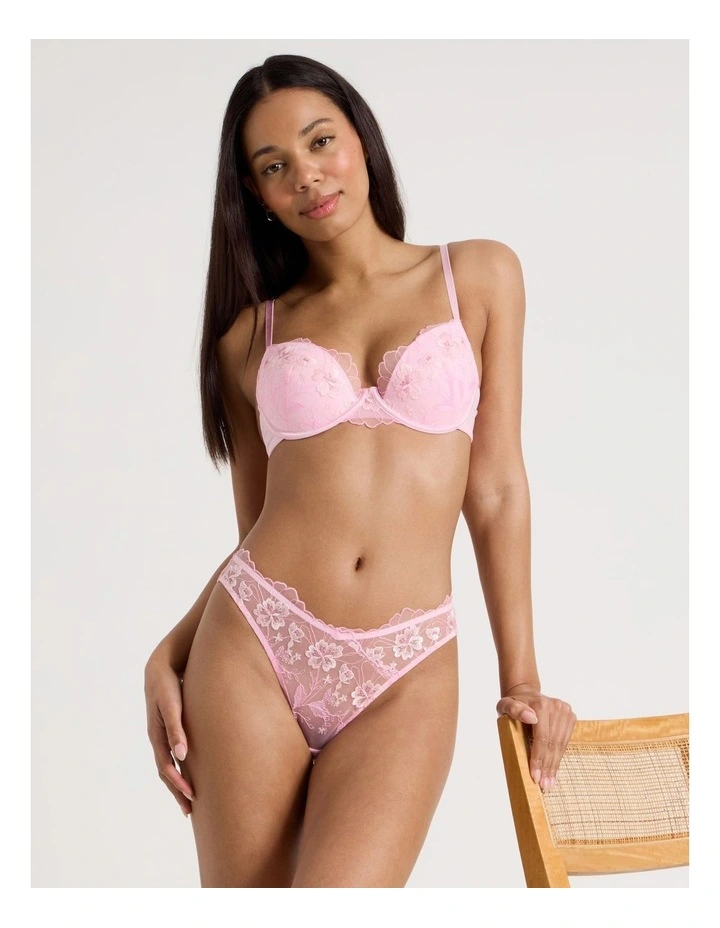 Embroidery Dainty G-String in Pink image 1