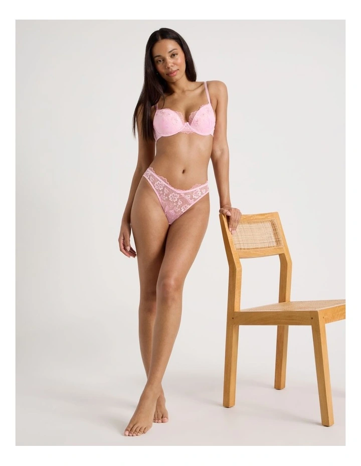 Embroidery Dainty G-String in Pink image 2