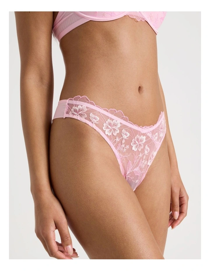 Embroidery Dainty G-String in Pink image 3