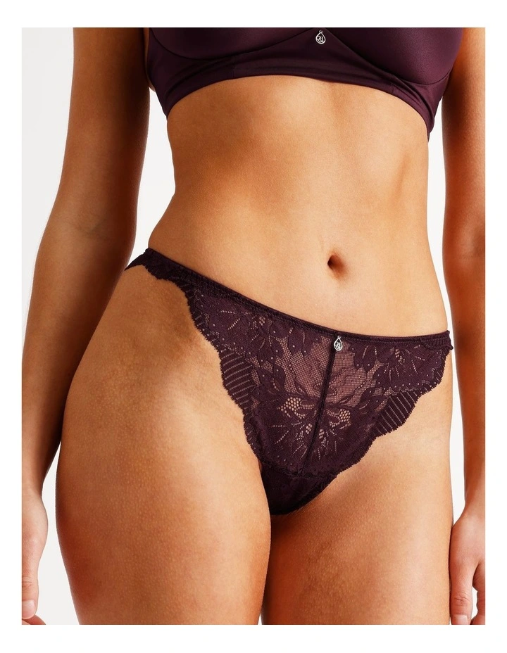 Lace Underwear G-String in Black image 3