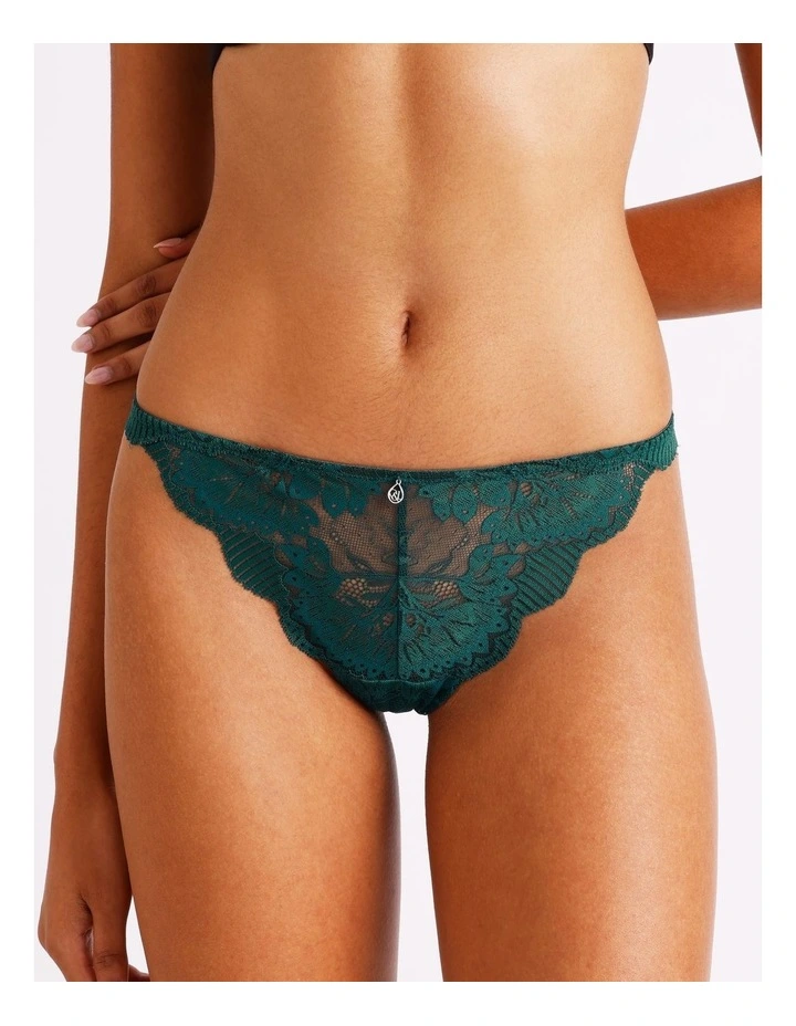 Lace Underwear G-String in Green image 1