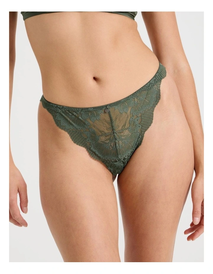 Lace Underwear G-String in Green image 2