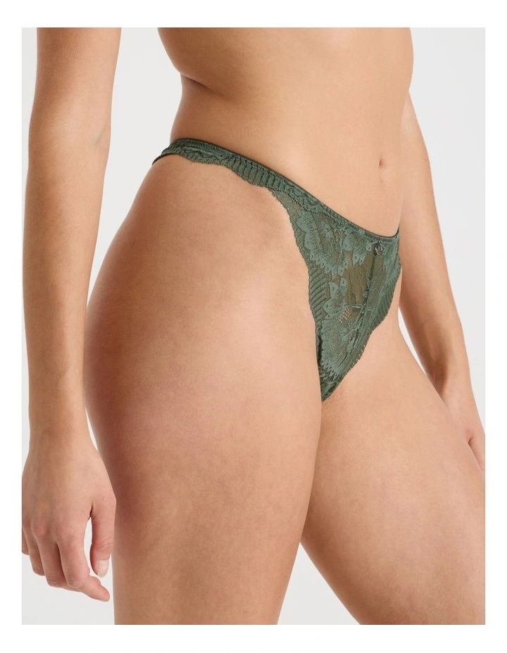 Lace Underwear G-String in Green image 4