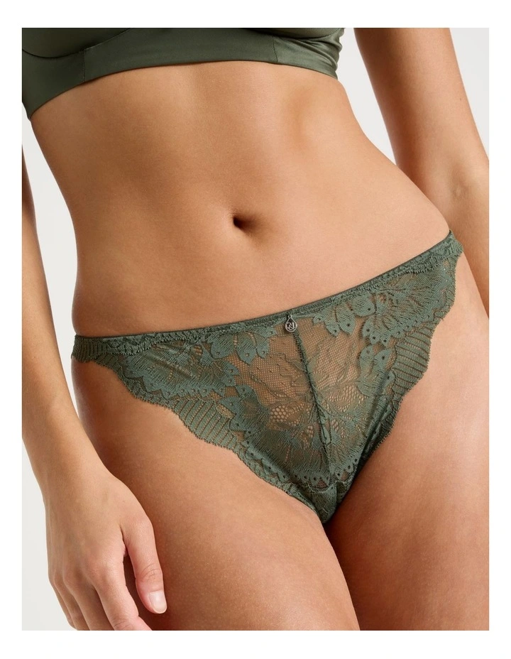 Lace Underwear G-String in Green image 5