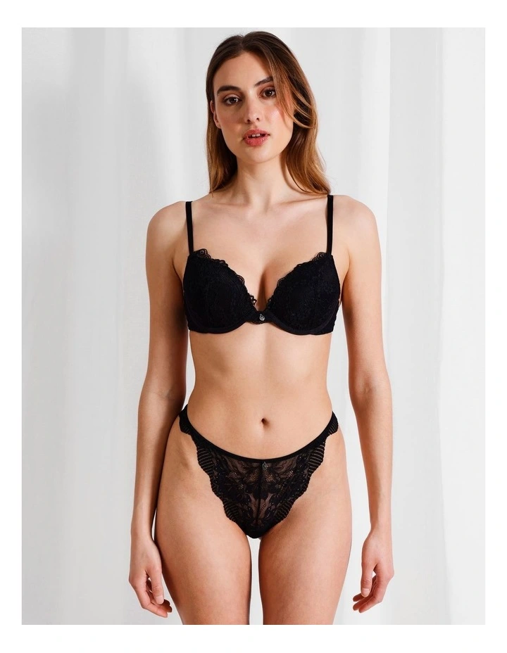 Captivate Luxe G-String in Black image 3