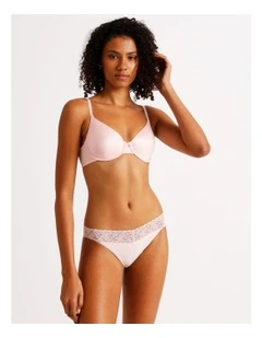 Captivate Cotton Lace Brief in Light Pink