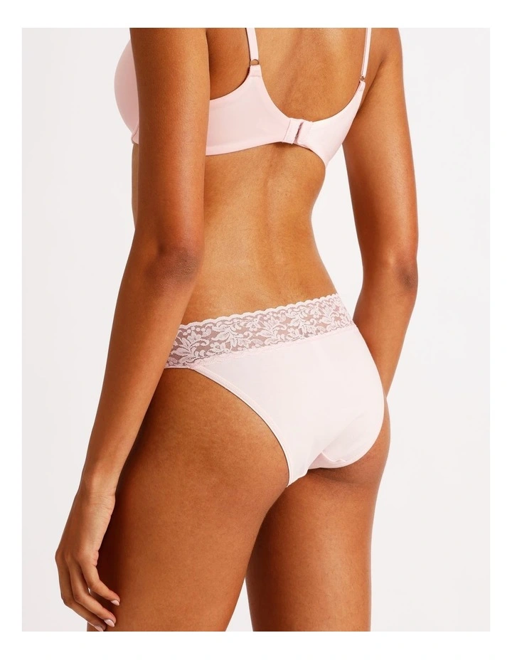 Captivate Cotton Lace Brief in Light Pink image 4