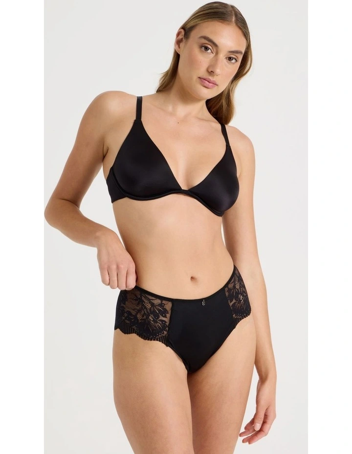 Captivate Luxe Micro & Lace Hipster in Black image 3