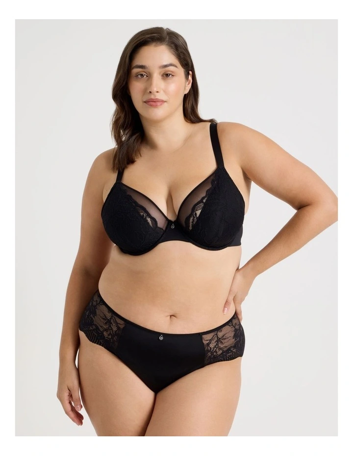 Captivate Luxe Micro & Lace Hipster in Black image 6