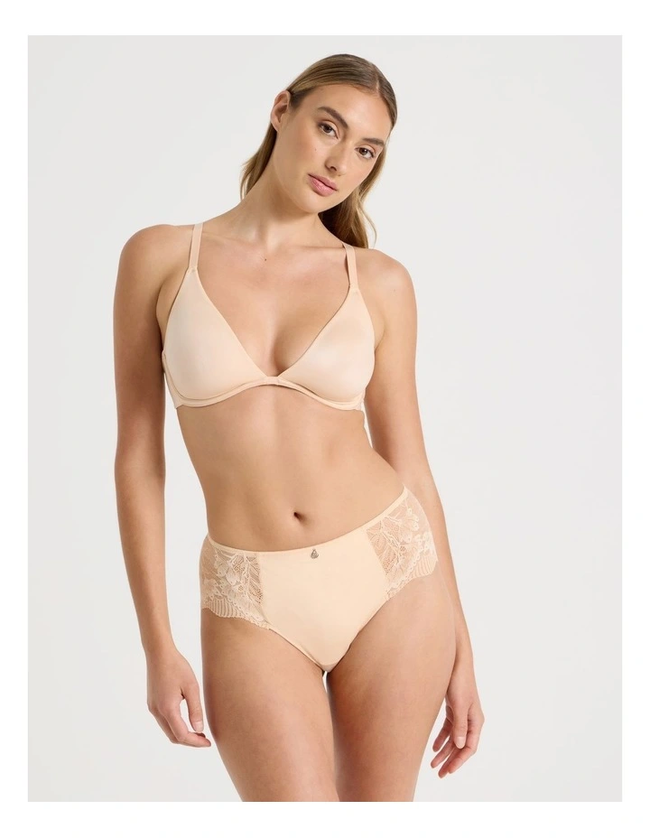 Captivate Luxe Micro & Lace Hipster in Beige image 1