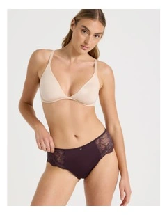 Captivate Luxe Micro & Lace Hipster in Dark Mauve