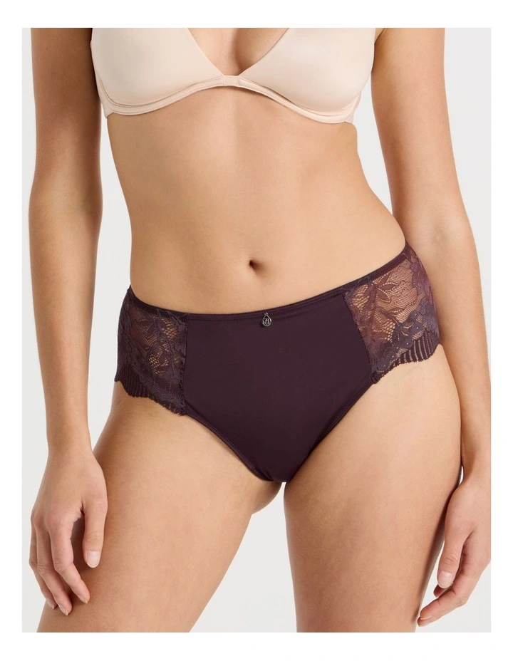 Captivate Luxe Micro & Lace Hipster in Dark Mauve image 2