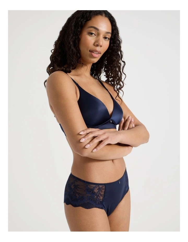 Captivate Luxe Micro & Lace Hipster in Navy image 1