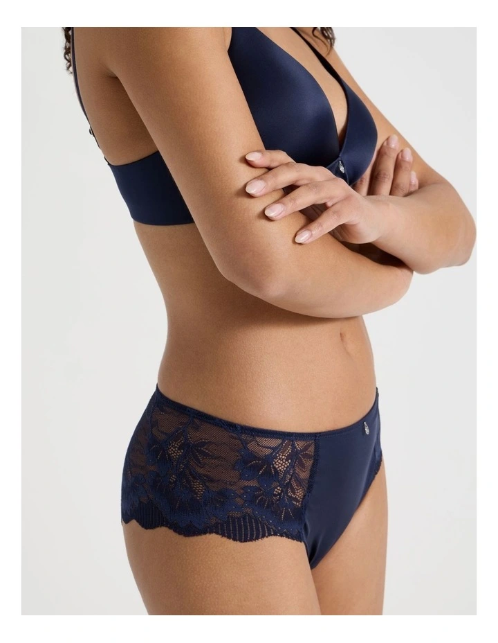 Captivate Luxe Micro & Lace Hipster in Navy image 4